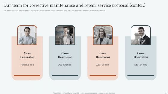 Corrective Maintenance And Repair Service Proposal Ppt PowerPoint Presentation Complete Deck With Slides