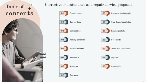 Corrective Maintenance And Repair Service Proposal Ppt PowerPoint Presentation Complete Deck With Slides