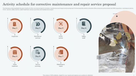 Corrective Maintenance And Repair Service Proposal Ppt PowerPoint Presentation Complete Deck With Slides
