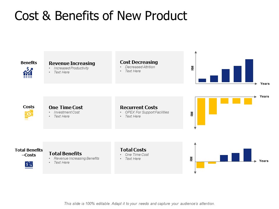 Cost And Benefits Of New Product Ppt PowerPoint Presentation Infographic Template Icon