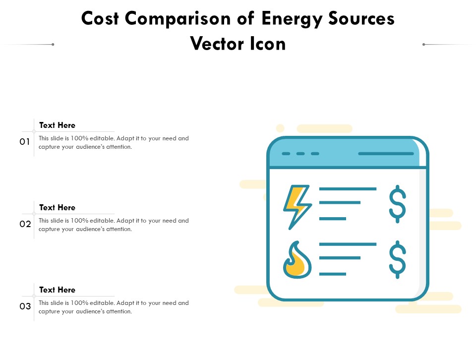 Cost Comparison Of Energy Sources Vector Icon Ppt PowerPoint Presentation File Formats PDF