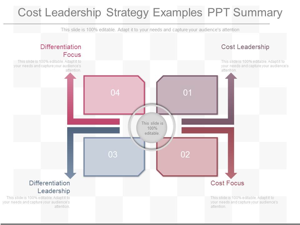 Cost Leadership Strategy Examples Ppt Summary