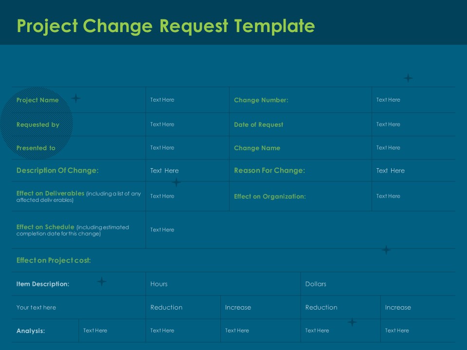 Cost Of Digitally Transforming Business Project Change Request Template Ppt PowerPoint Presentation Show Background PDF