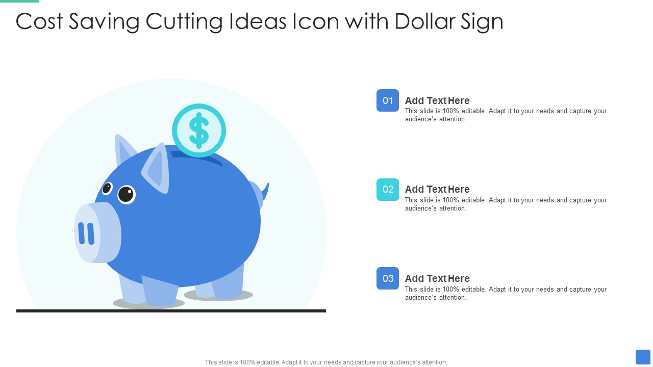 Cost Saving Cutting Ideas Icon With Dollar Sign Infographics PDF