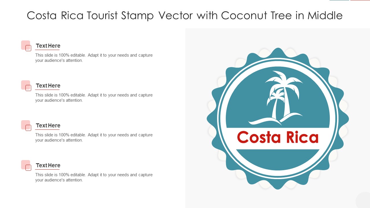 Costa Rica Tourist Stamp Vector With Coconut Tree In Middle Summary PDF
