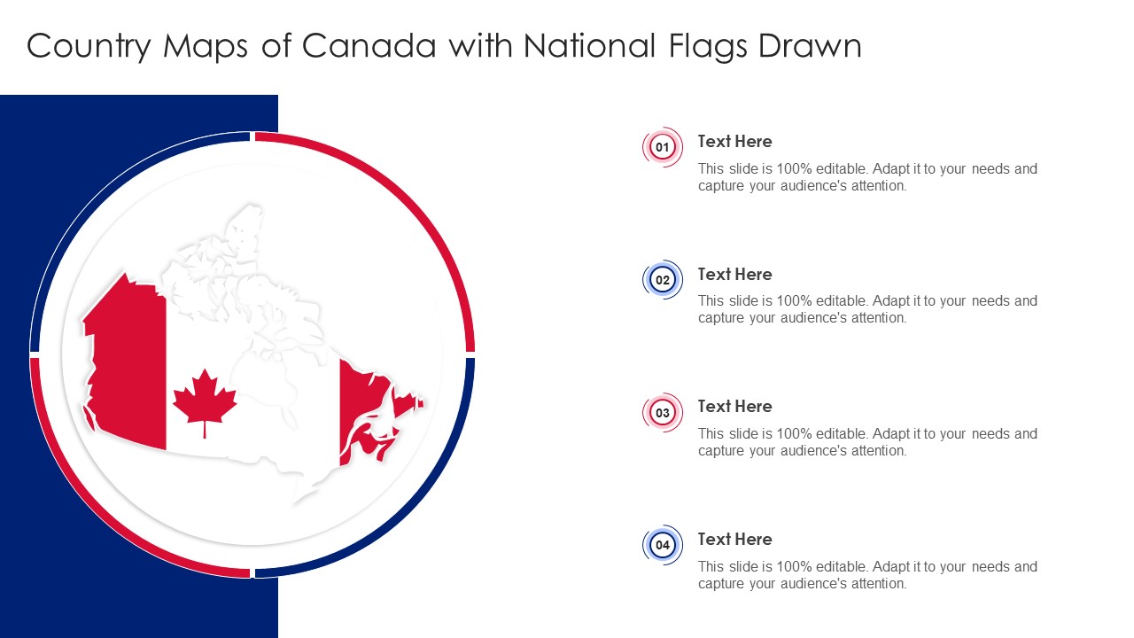 Country Maps Of Canada With National Flags Drawn Ppt PowerPoint Presentation Infographics Microsoft PDF