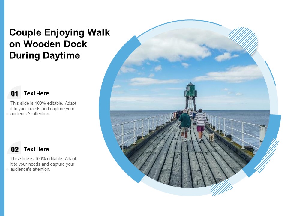 Couple Enjoying Walk On Wooden Dock During Daytime Ppt Powerpoint Presentation Outline Slides Pdf