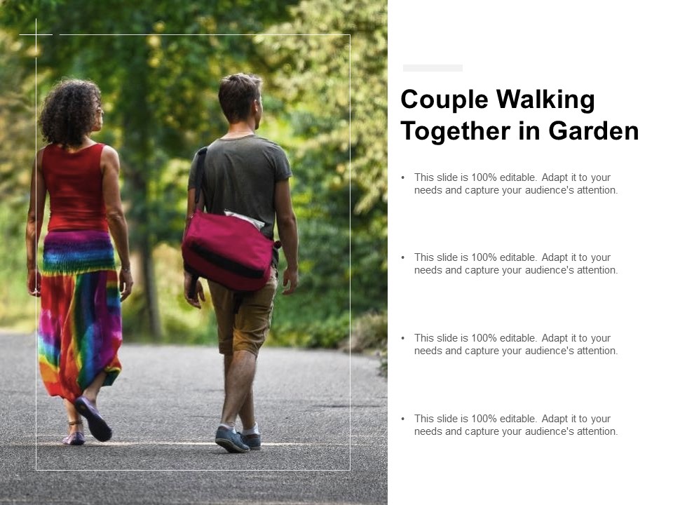 Couple Walking Together In Garden Ppt PowerPoint Presentation Infographics Graphics
