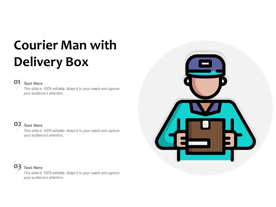 Courier Man With Delivery Box Ppt PowerPoint Presentation Summary Mockup PDF