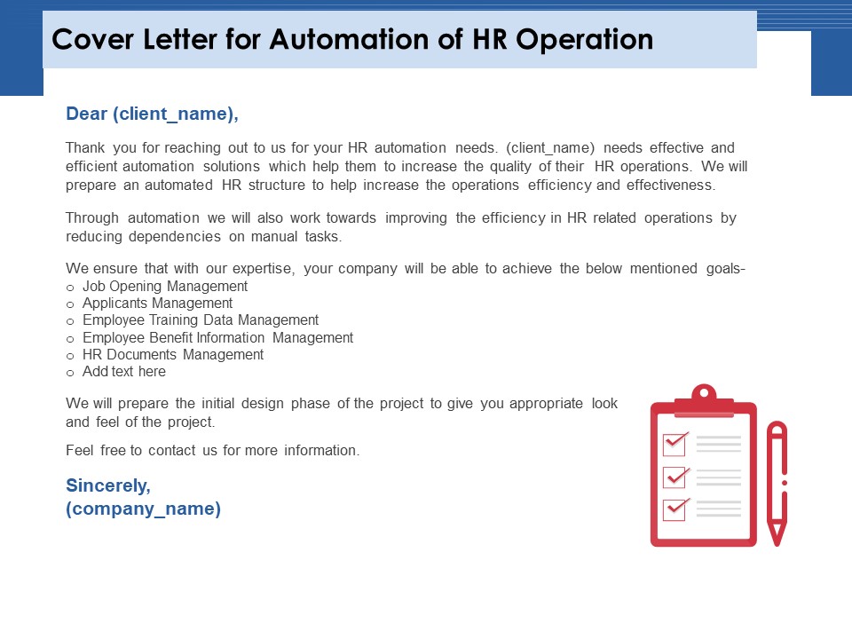 Cover Letter For Automation Of HR Operation Ppt PowerPoint Presentation Inspiration Sample PDF