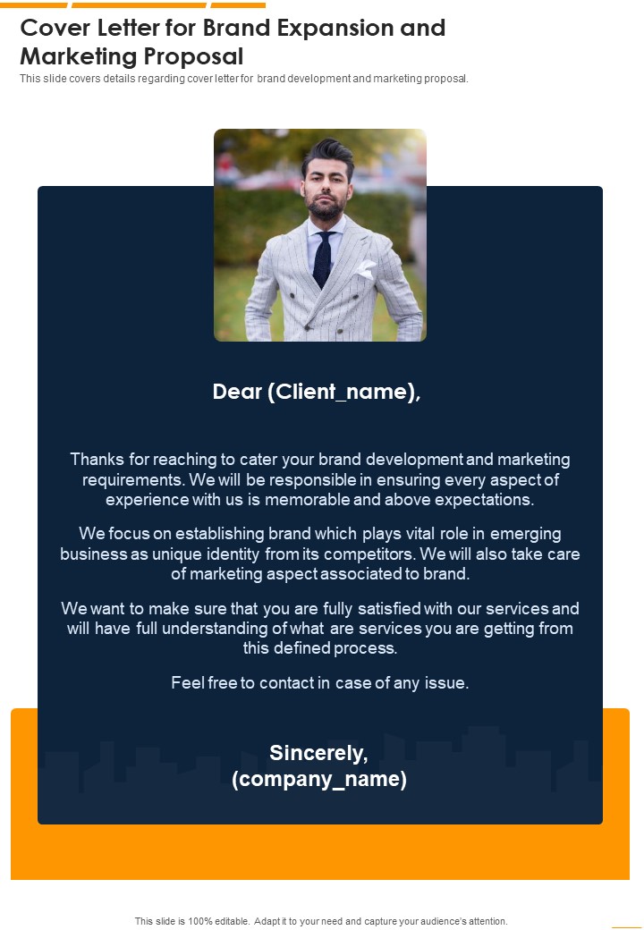 Cover Letter For Brand Expansion And Marketing Proposal One Pager Sample Example Document