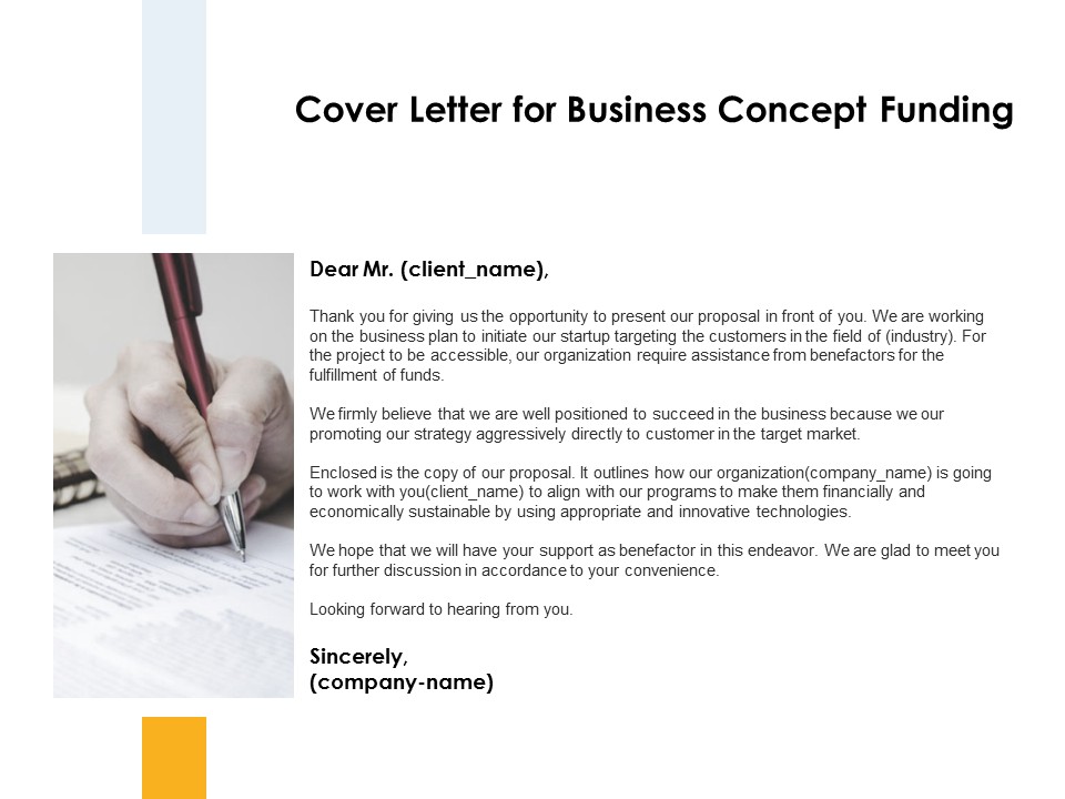 Cover Letter For Business Concept Funding Agenda Ppt PowerPoint Presentation Inspiration Grid