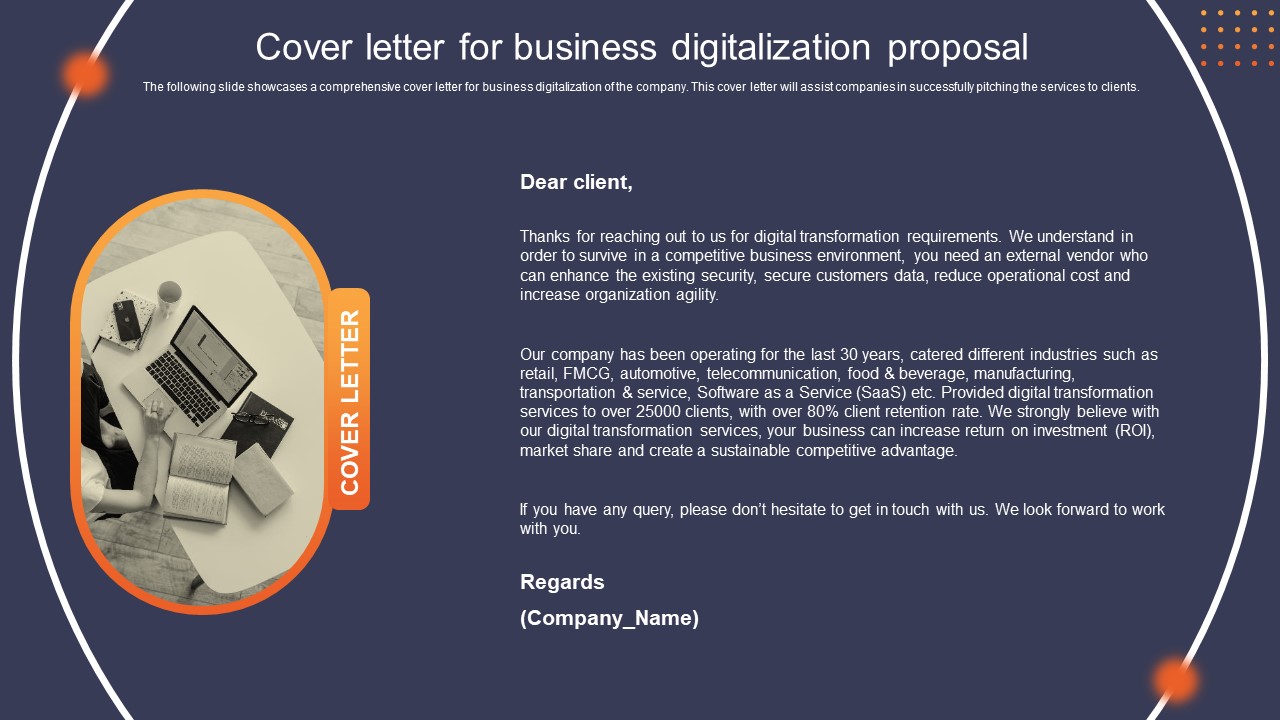 Cover Letter For Business Digitalization Proposal Ppt Infographic Template Information PDF