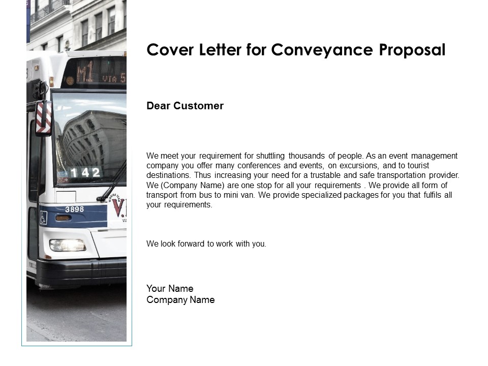 Cover Letter For Conveyance Proposal Ppt PowerPoint Presentation Layouts Diagrams