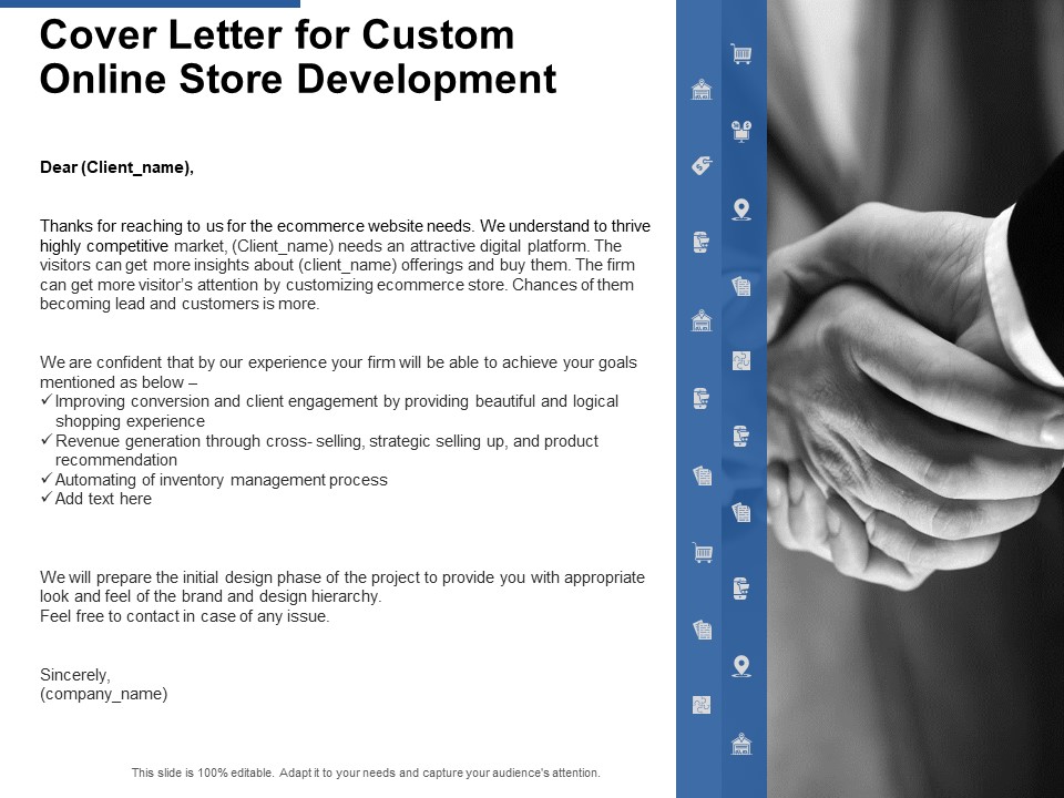 Cover Letter For Custom Online Store Development Ppt PowerPoint Presentation Designs Download