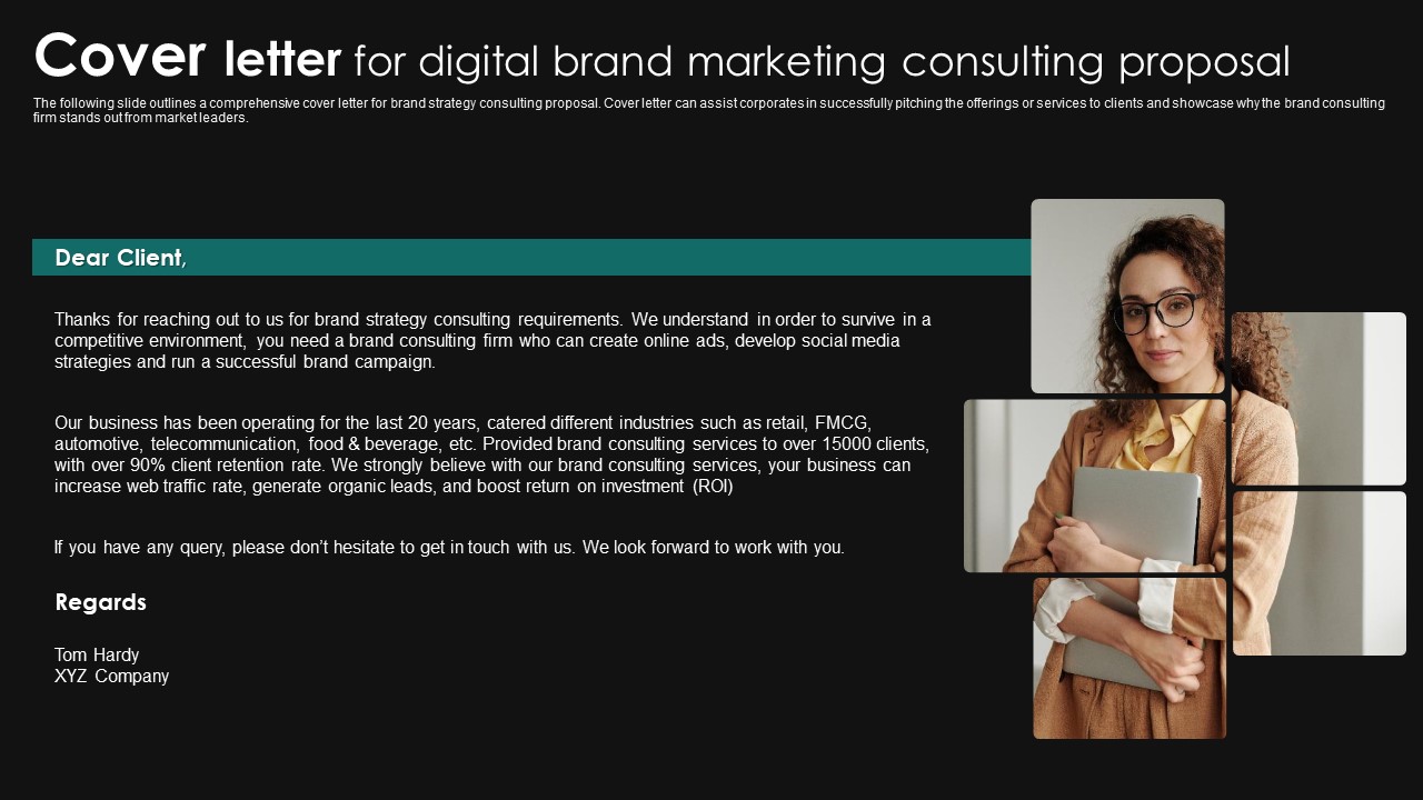Cover Letter For Digital Brand Marketing Consulting Proposal Ppt Ideas Shapes PDF