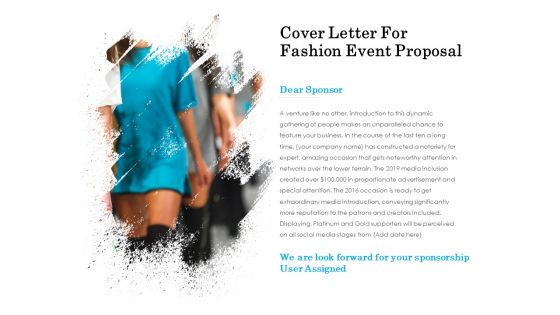 Cover Letter For Fashion Event Proposal Ppt PowerPoint Presentation Professional Demonstration