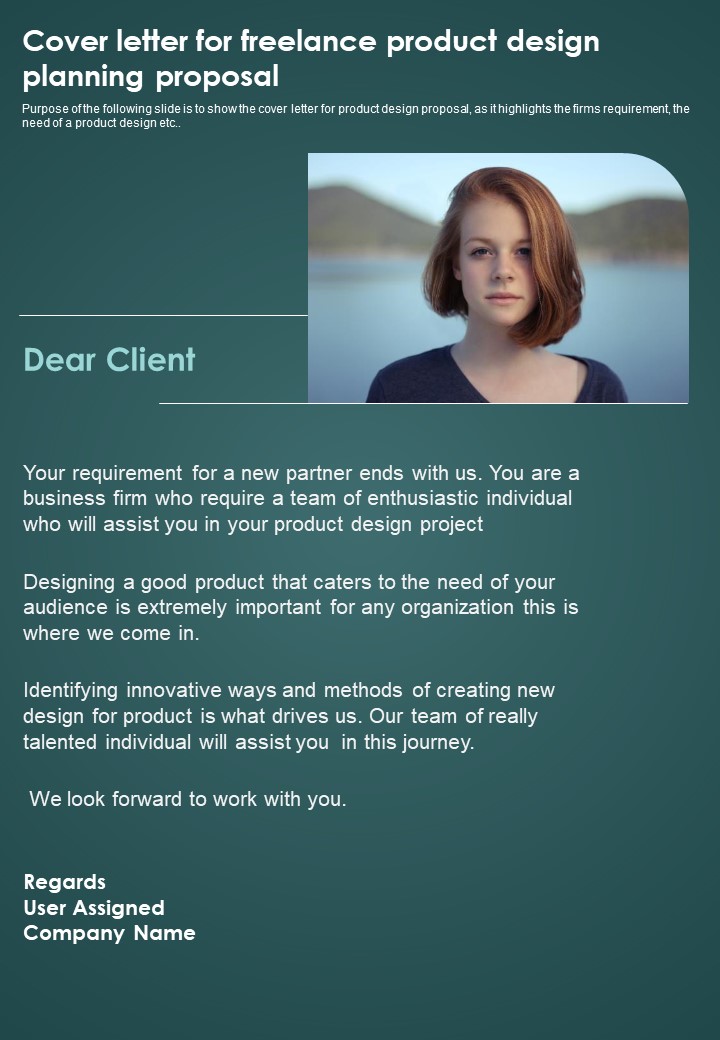 Cover Letter For Freelance Product Design Planning Proposal One Pager Sample Example Document