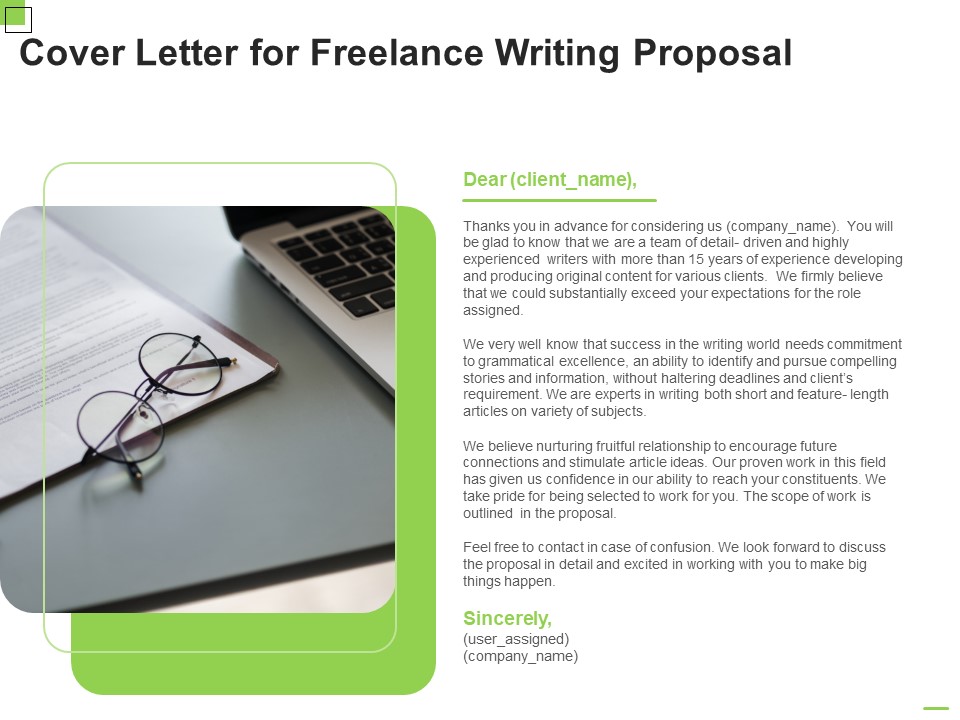 Cover Letter For Freelance Writing Proposal Ppt Portfolio Deck PDF