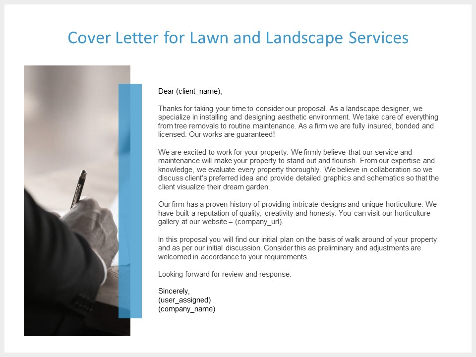Cover Letter For Lawn And Landscape Services Ppt PowerPoint Presentation Slides Rules