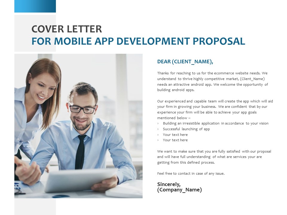 Cover Letter For Mobile App Development Proposal Ppt PowerPoint Presentation File Brochure