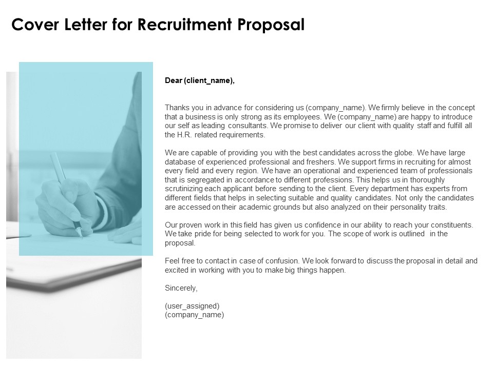 cover letter for recruitment proposal ppt powerpoint presentation infographics example introduction