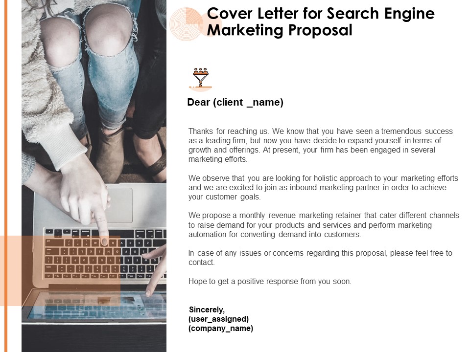 Cover Letter For Search Engine Marketing Proposal Ppt PowerPoint Presentation Gallery Design Templates PDF