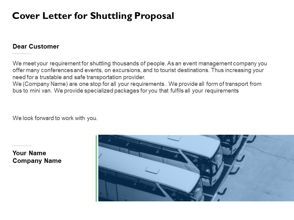 Cover Letter For Shuttling Proposal Ppt PowerPoint Presentation Gallery Graphic Tips