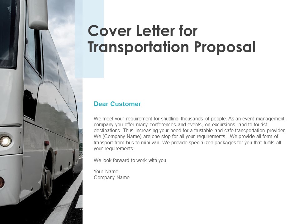 Cover Letter For Transportation Proposal Ppt PowerPoint Presentation Pictures Structure