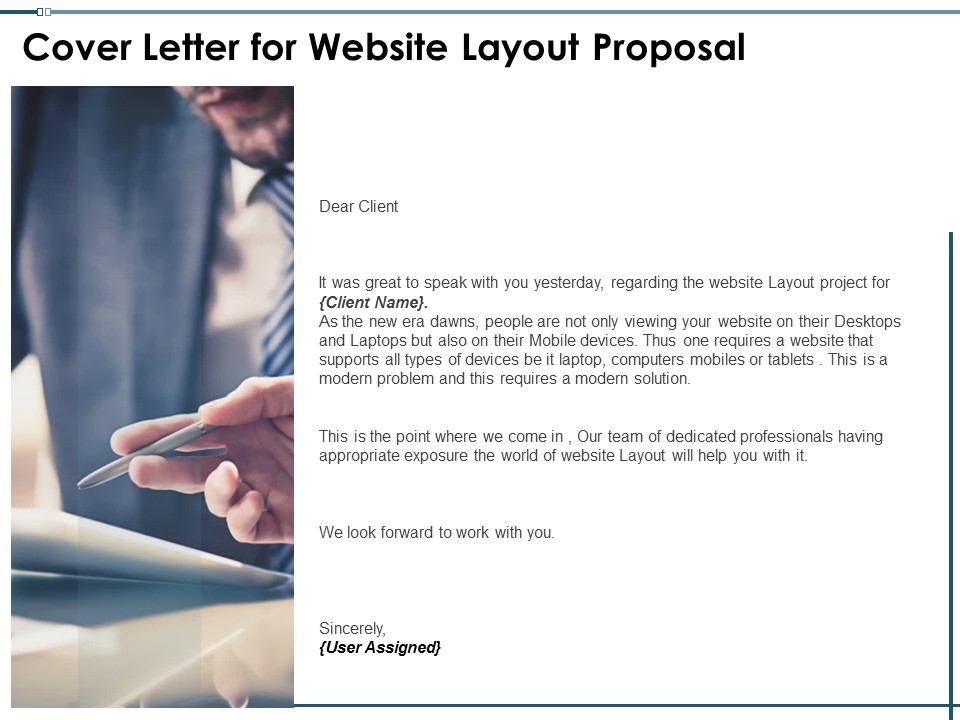 Cover Letter For Website Layout Proposal Ppt PowerPoint Presentation Show Example Introduction