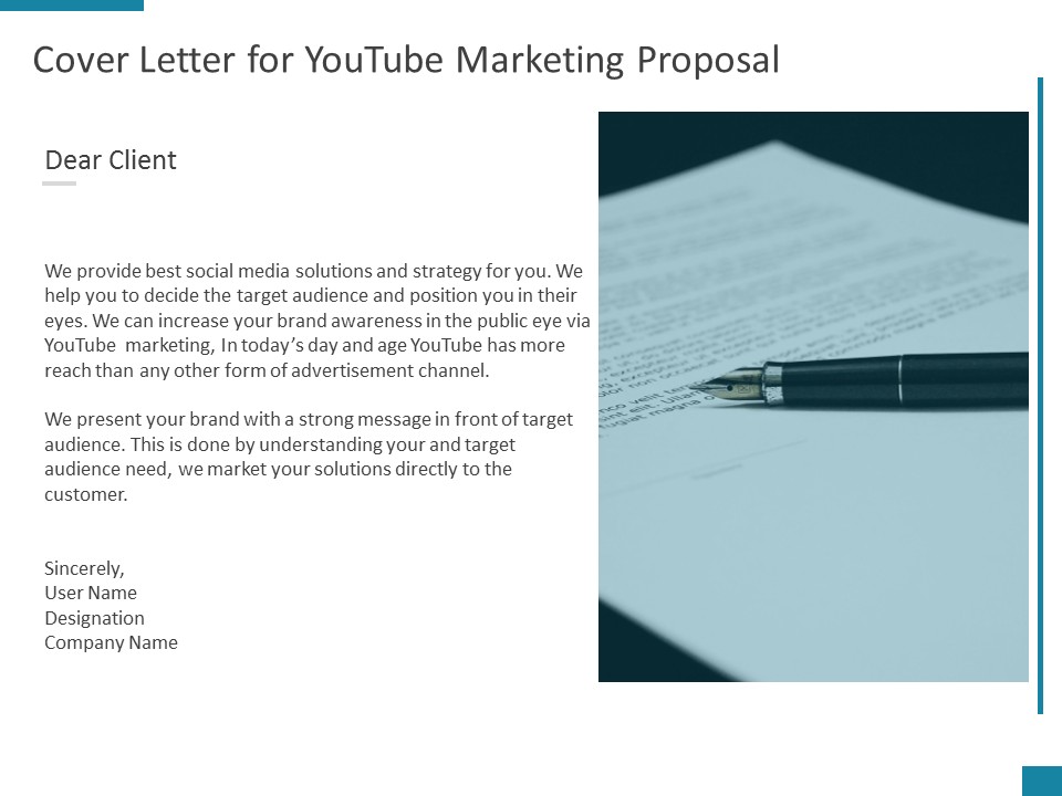 Cover Letter For Youtube Marketing Proposal Ppt PowerPoint Presentation Icon Slides