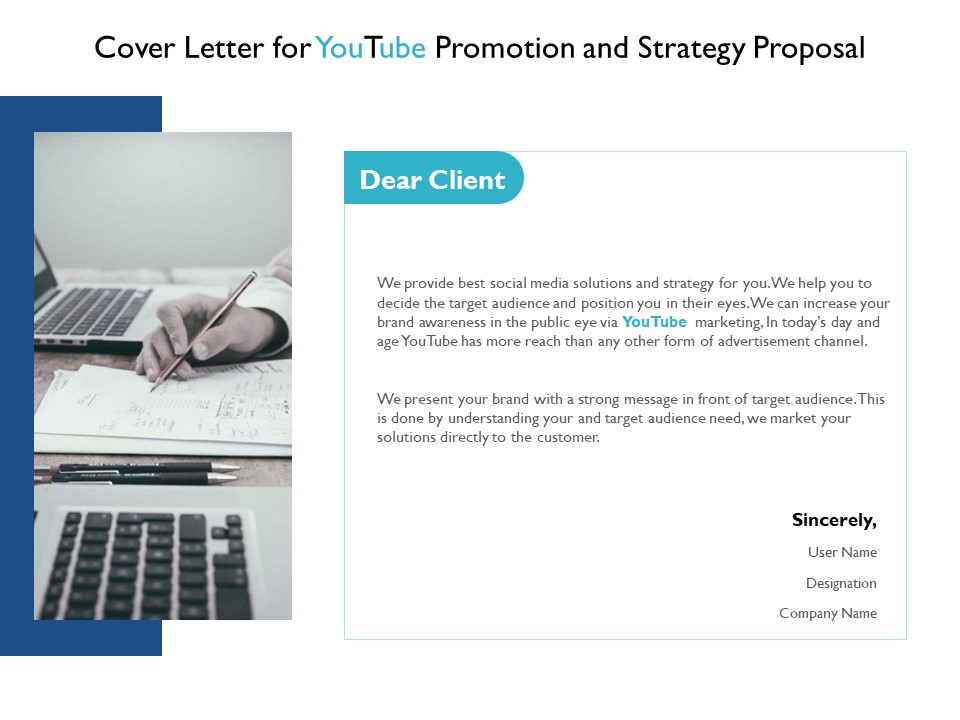 Cover Letter For Youtube Promotion And Strategy Proposal Agenda Ppt PowerPoint Presentation Infographic Template Influencers