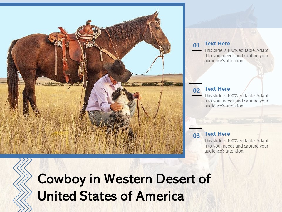 Cowboy In Western Desert Of United States Of America Ppt PowerPoint Presentation Ideas Template PDF