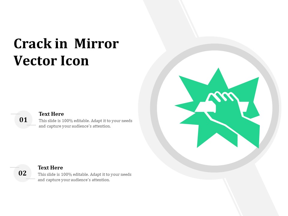 Crack In Mirror Vector Icon Ppt PowerPoint Presentation File Outline PDF