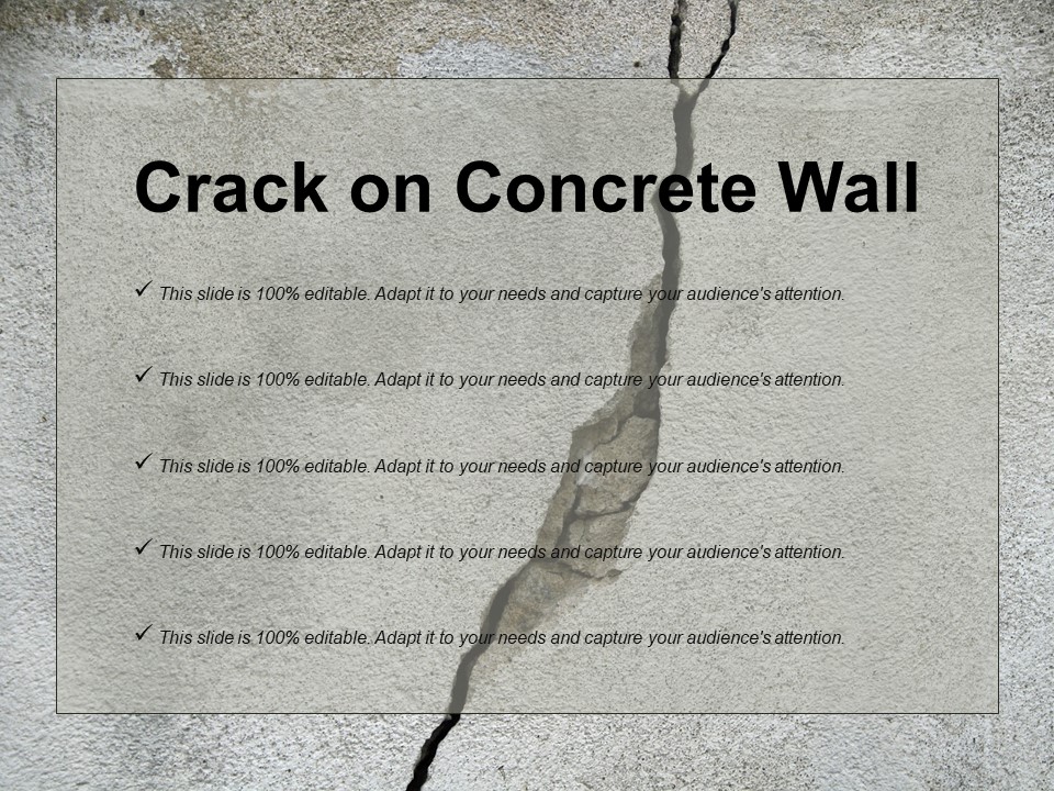 Crack On Concrete Wall Ppt PowerPoint Presentation Outline Clipart Images