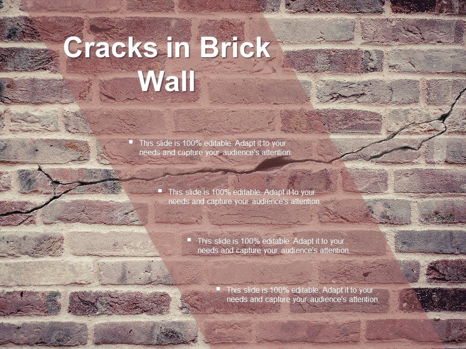 Cracks In Brick Wall Ppt PowerPoint Presentation Summary Deck
