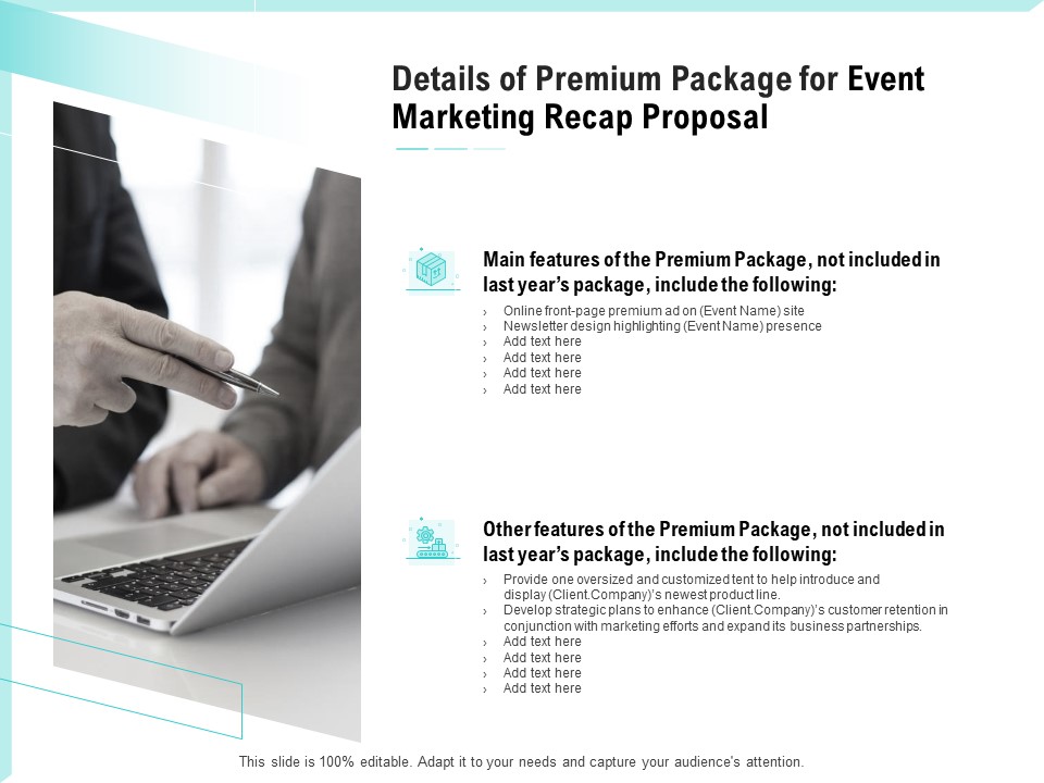 Craft The Perfect Event Proposal Details Of Premium Package For Event Marketing Recap Proposal Guidelines PDF