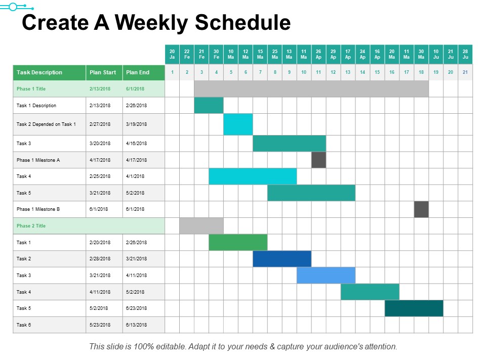 Create A Weekly Schedule Ppt PowerPoint Presentation Portfolio Infographics