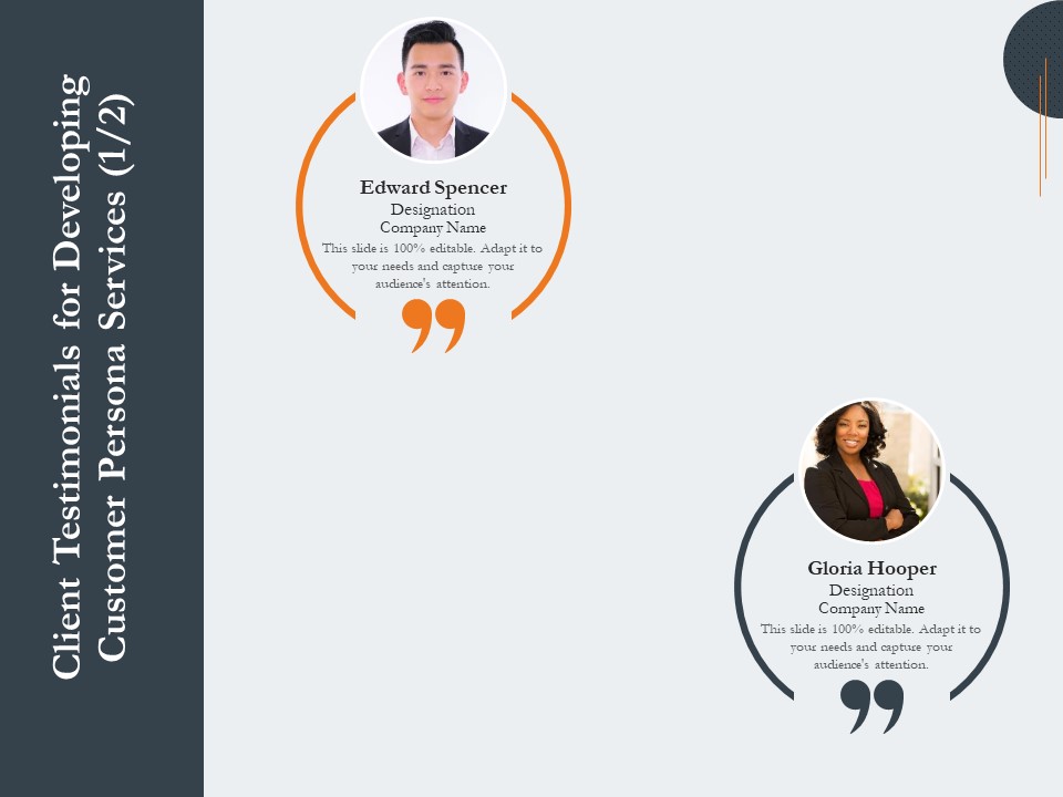 Creating Buyer Persona Client Testimonials For Developing Customer Persona Services Designation Professional PDF