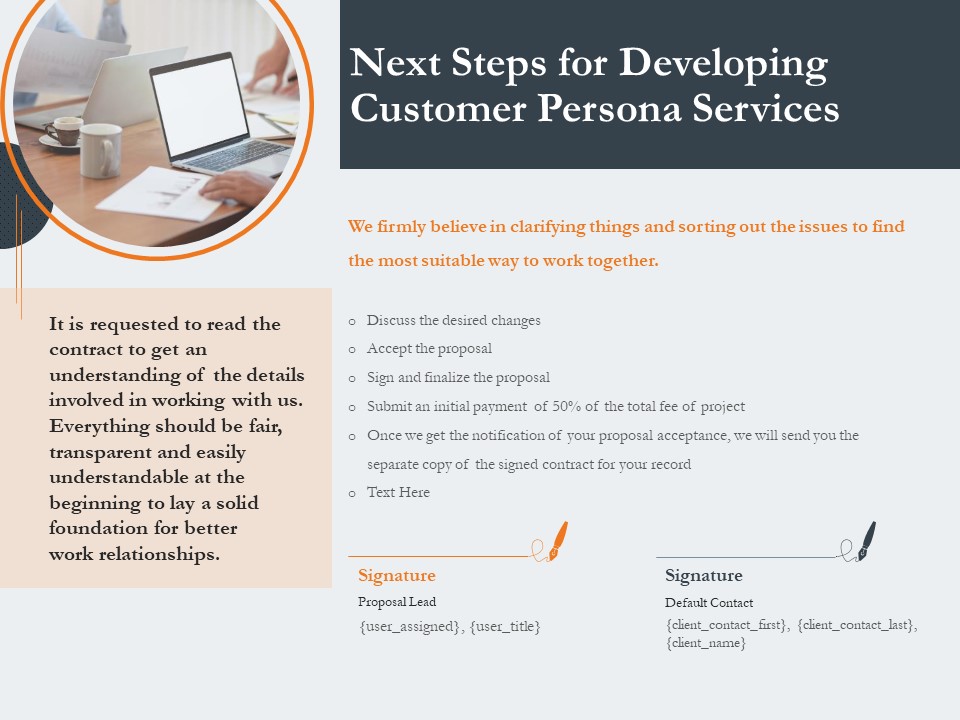 Creating Buyer Persona Next Steps For Developing Customer Persona Services Professional PDF