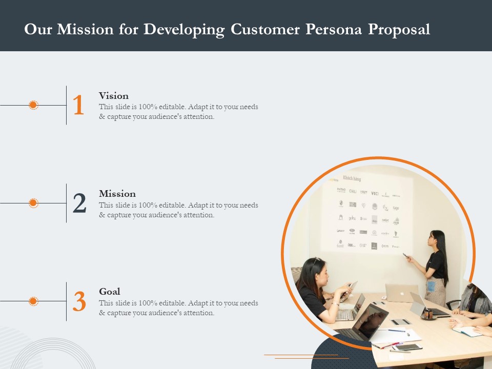 Creating Buyer Persona Our Mission For Developing Customer Persona Proposal Clipart PDF