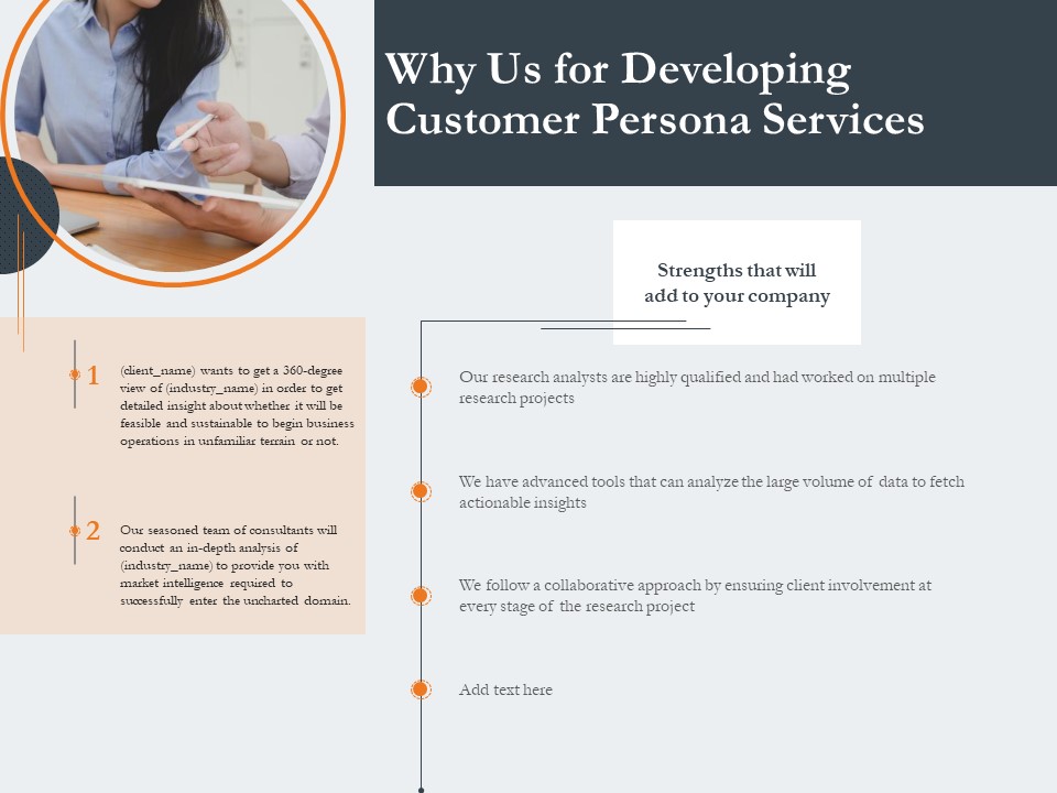 Creating Buyer Persona Why Us For Developing Customer Persona Services Brochure PDF