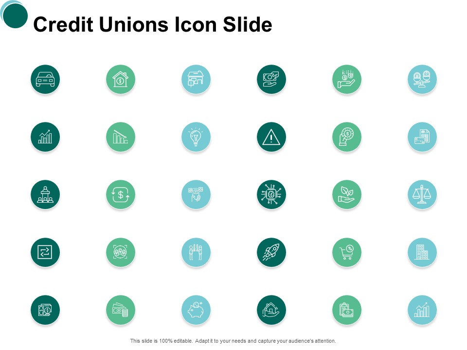 Credit Unions Icon Slide Agenda Ppt PowerPoint Presentation Outline Ideas