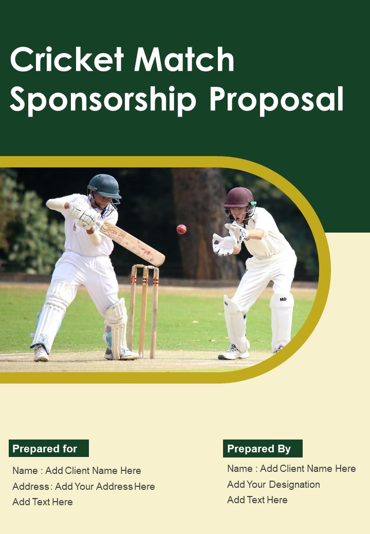 Cricket Match Sponsorship Proposal Example Document Report Doc Pdf Ppt