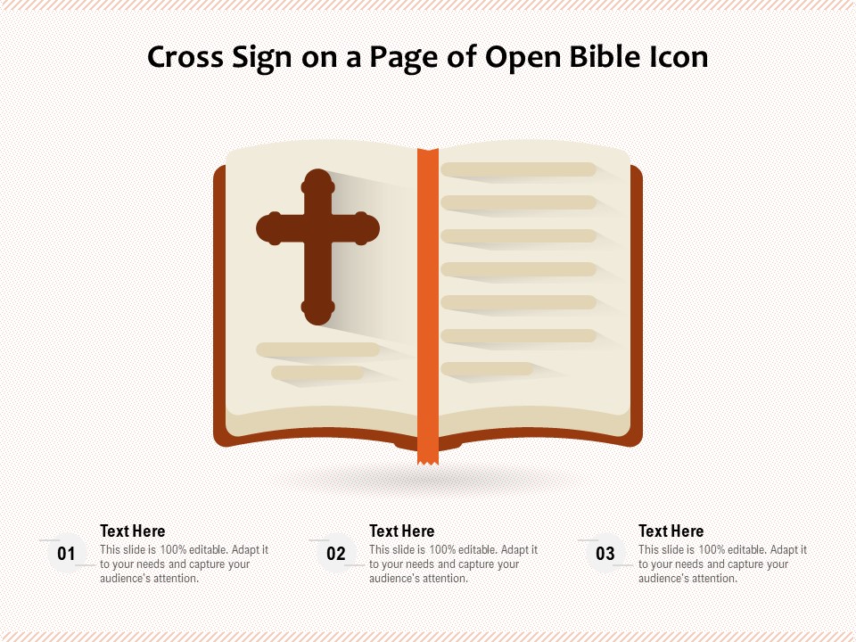 Cross Sign On A Page Of Open Bible Icon Ppt PowerPoint Presentation File Microsoft PDF