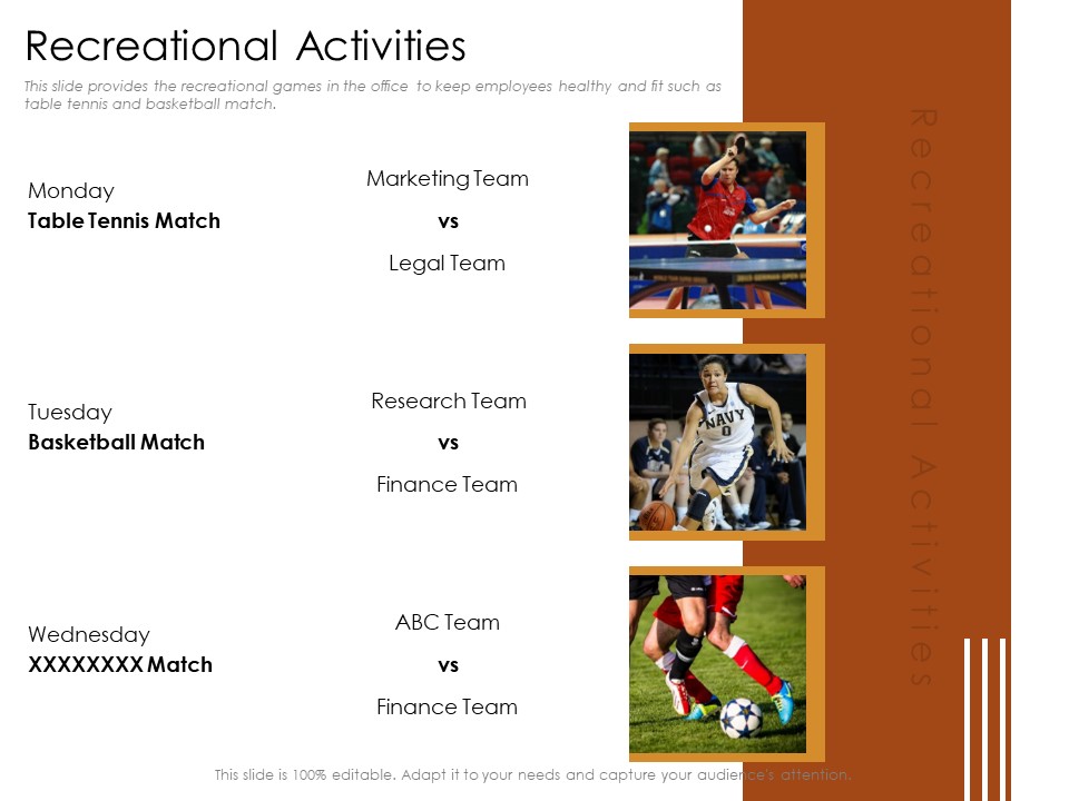 Cultivating The Wellbeing Culture In Organization Recreational Activities Slides PDF