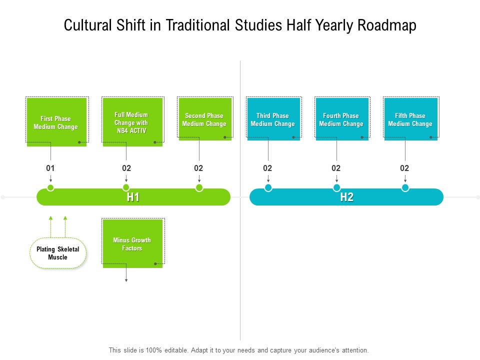 Cultural Shift In Traditional Studies Half Yearly Roadmap Template