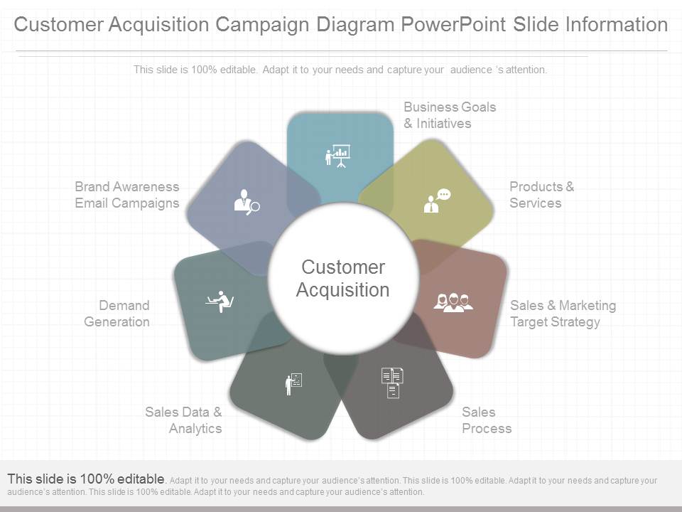 Customer Acquisition Campaign Diagram Powerpoint Slide Information