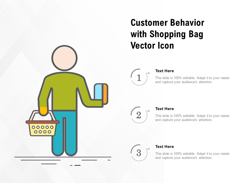 Customer Behavior With Shopping Bag Vector Icon Ppt PowerPoint Presentation Backgrounds PDF