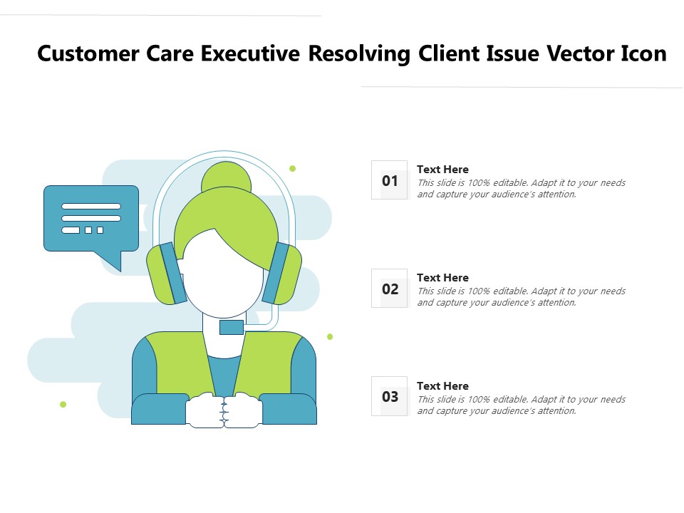 Customer Care Executive Resolving Client Issue Vector Icon Ppt PowerPoint Presentation File Background Designs PDF